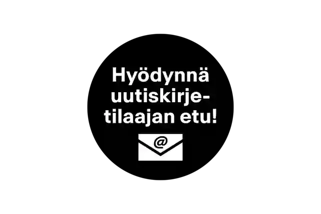 Pallero, jonka sisällä on teksti:"Hyödynnä uutiskirjetilaajan etu!"