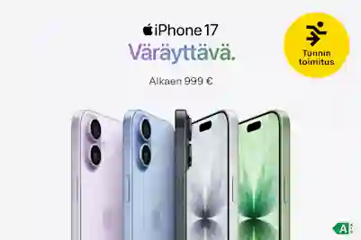 iPhone 17. Väräyttävä. Alkaen 999 €. Tunnin toimitus!