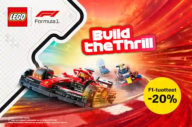 LEGO F1 -tuotteet –20 %. Build the Thrill! Ostoksille.