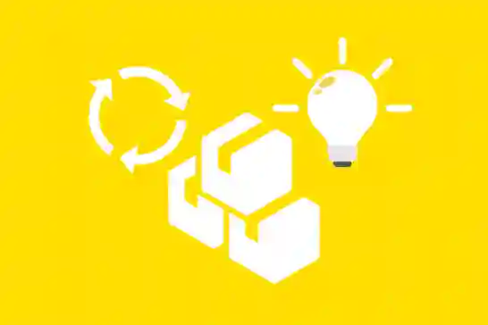Pahvilaatikot, nuolet ja light bulb