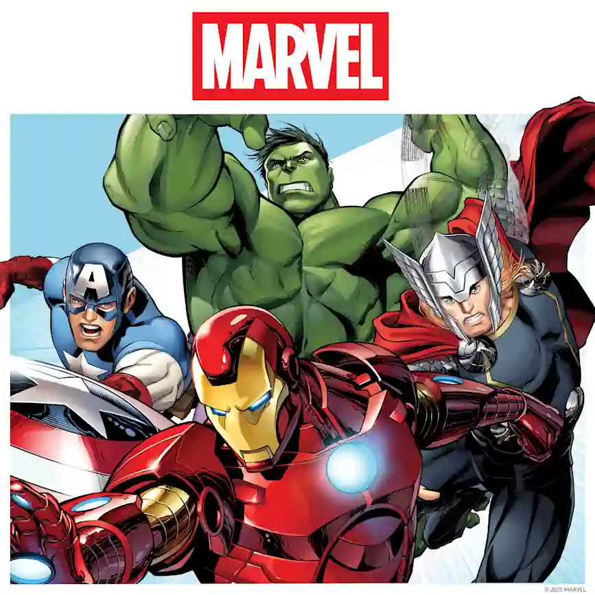 Marvel. Iron Man, Captain America ja Spider Man.