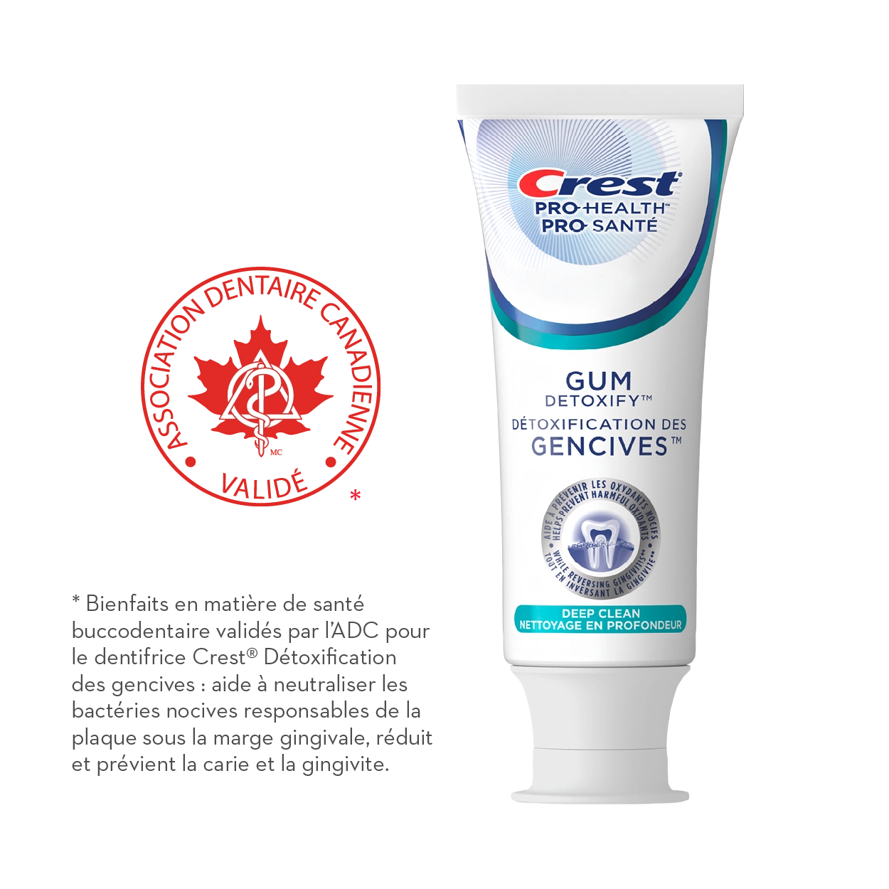 Dentifrice Crest® Gum Detoxify Nettoyage en profondeur 