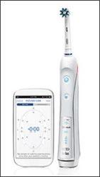 Photo showing Oral-B PRO 5000 power toothbrush with Bluetooth connectivity