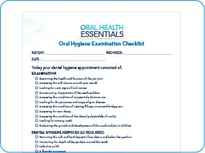 Oral Hygiene examination checklist
