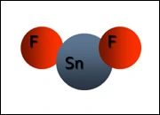 Image 3D d’une molécule de fluorure stanneux.