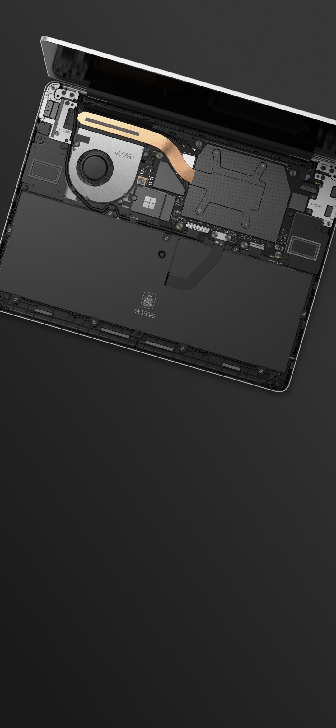 Image of Surface Laptop for Business with exposed internals
