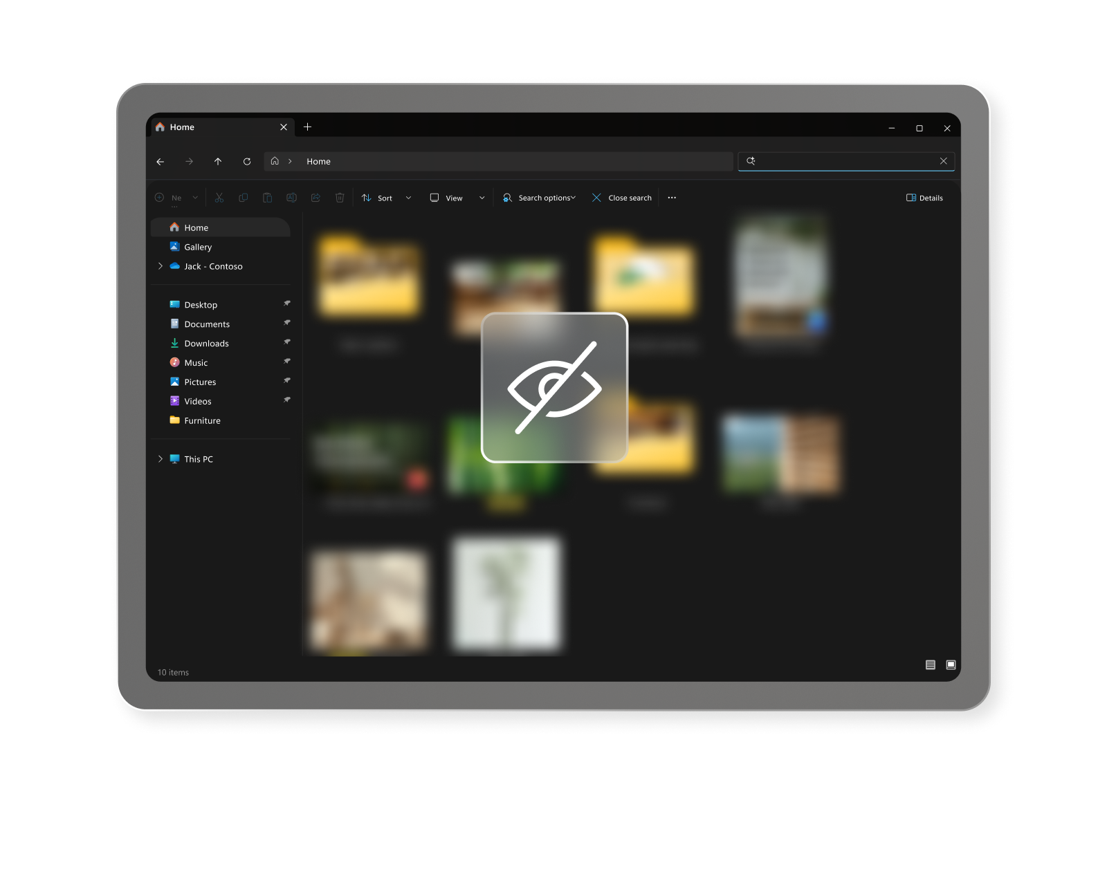 Illustration of the Privacy Screen Feature