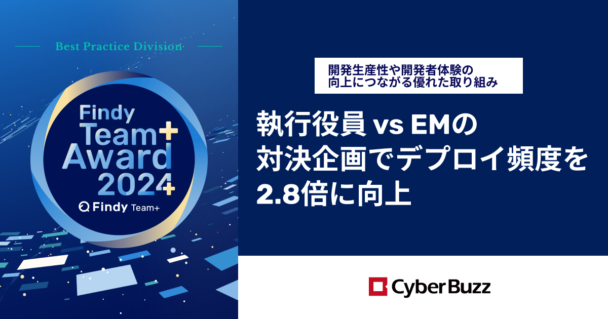 【株式会社サイバー・バズ】執行役員 vs EMの 対決企画でデプロイ頻度を 2.8倍に向上