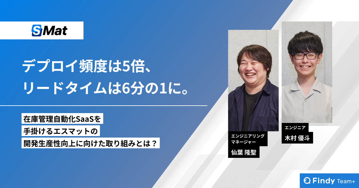 デプロイ頻度は5倍、リードタイムは6分の1に。在庫管理自動化SaaSを手掛けるエスマットの開発生産性向上に向けた取り組みとは？																																		