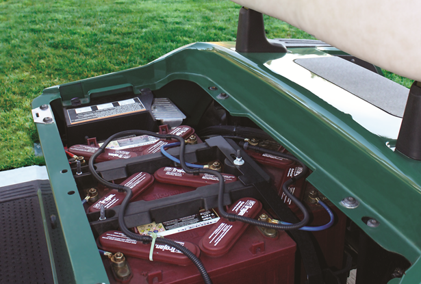 Trojan flooded lead acid batteries installed in a golf cart