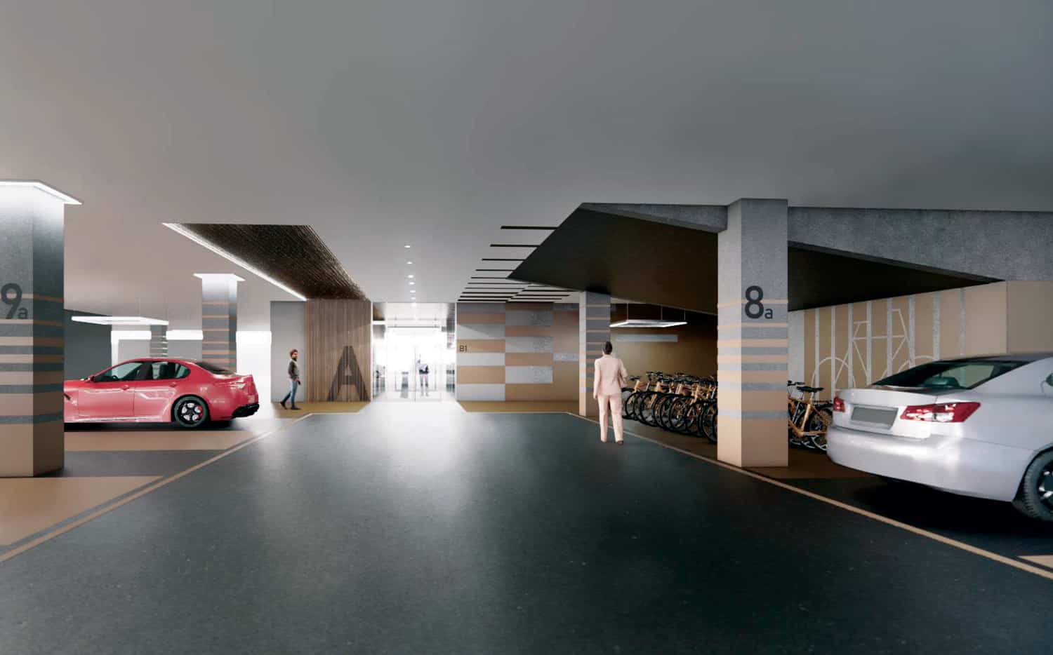 Underground parking garage rendering