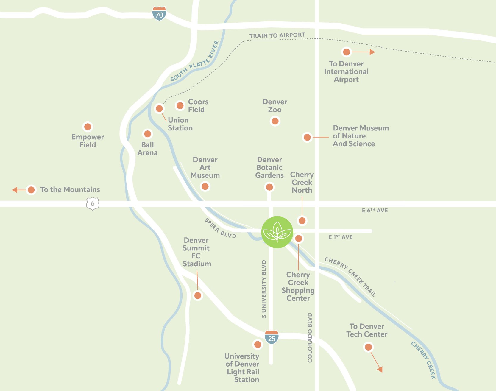 Regional map of Cherry Creek West location