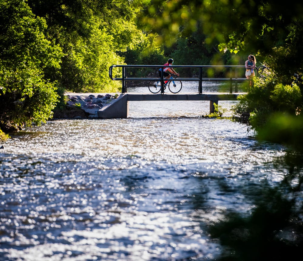 Biking over Cherry Creek