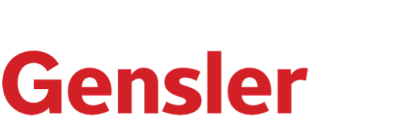 Bright red capitalized text 'Gensler'