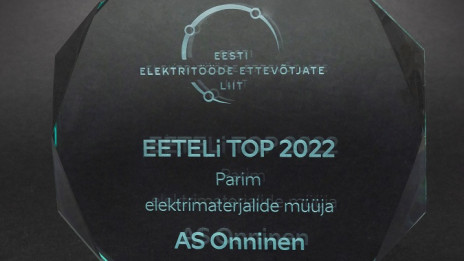 EETEL: Parim elektrimaterjalide müüja 2022 - Onninen AS!