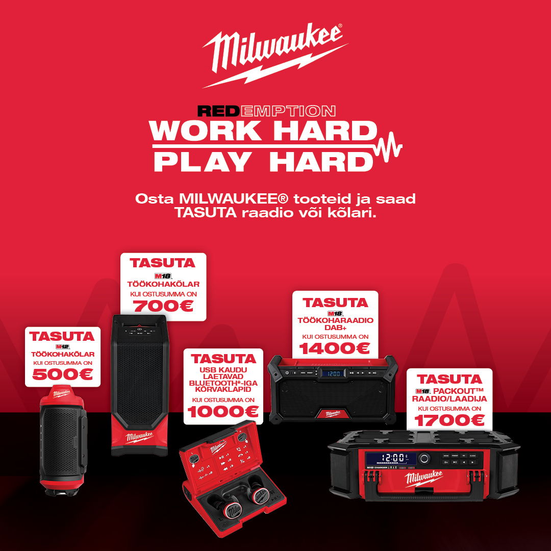 pilt: Milwaukee work hard play hard kampaania 2026 sisupilt