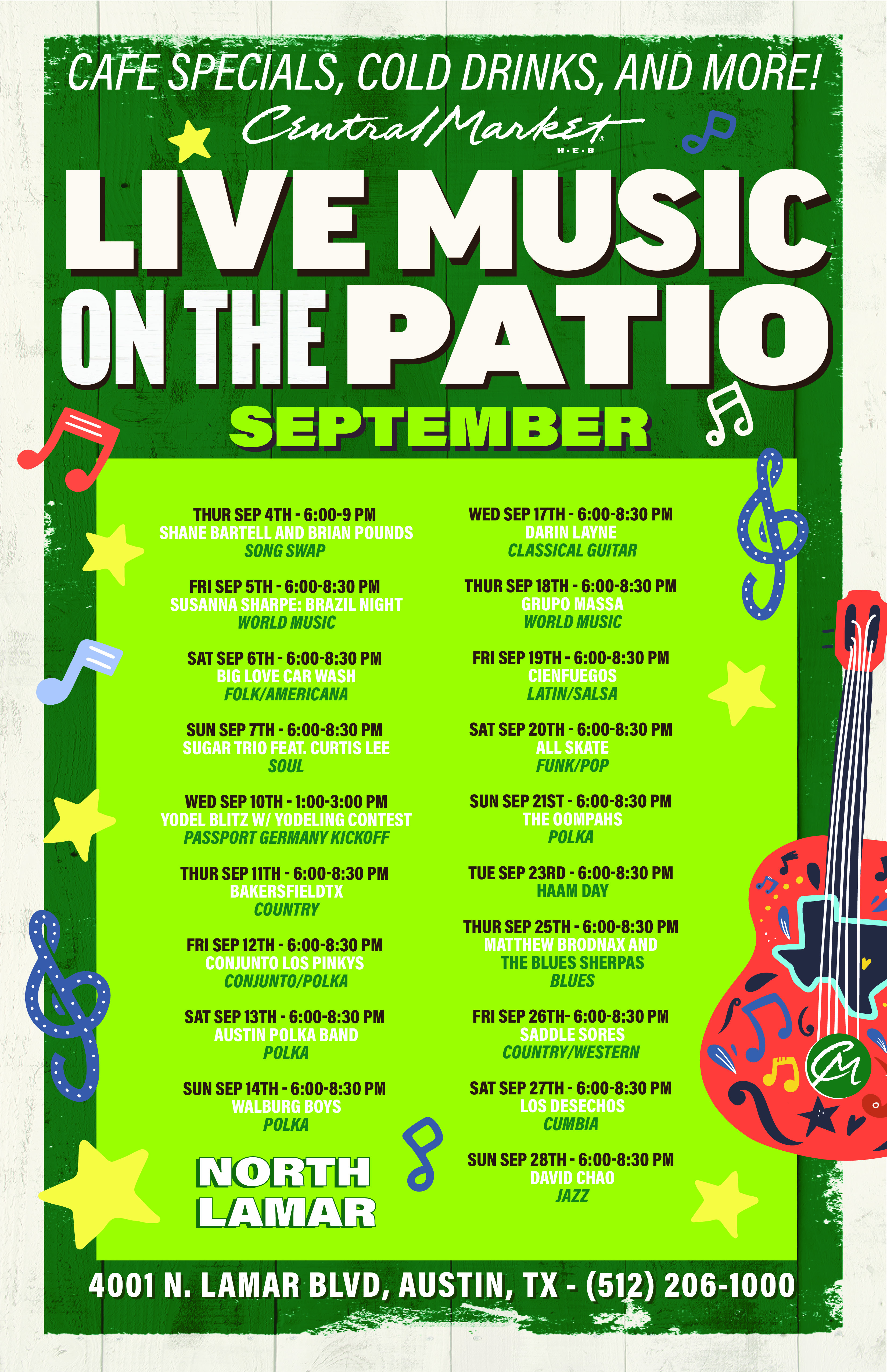 North Lamar Music Calendar Central Market Really Into Food