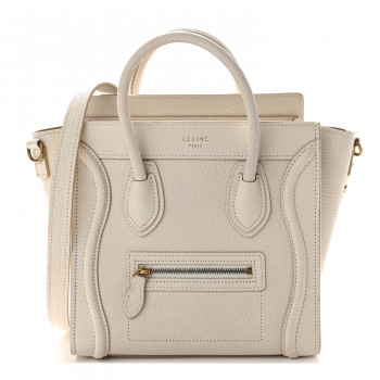  CELINE Goatskin Nano Luggage White