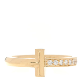  TIFFANY 18K Yellow Gold Diamond 2.5mm T T1 Ring 48 4.5