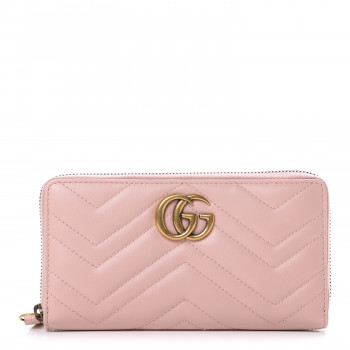 a light pink color Gucci Marmont zip wallet