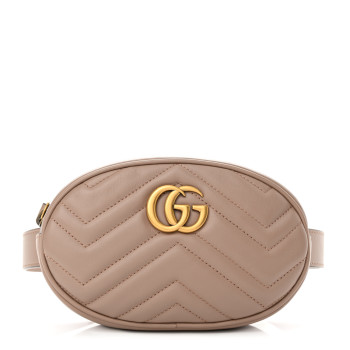  GUCCI Calfskin Matelasse GG Marmont Belt Bag 95 38 Porcelain Rose