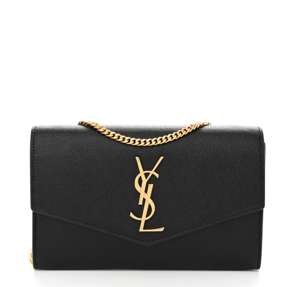 SAINT LAURENT Grain De Poudre Calfskin Uptown Pouch Dark Beige