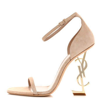 Saint Laurent Opyum 110 Sandals in beige with gold hardware