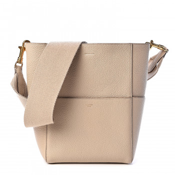 CELINE Grained Calfskin Small Sangle Bucket Bag Dune