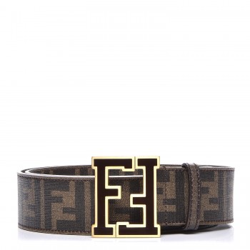 FENDI Coated Canvas FF Buckle Belt 100 40 Tobacco