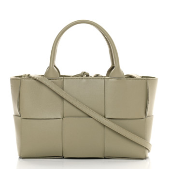 Bottega Veneta Nappa Maxi Intrecciato Mini Arco Tote Taupe