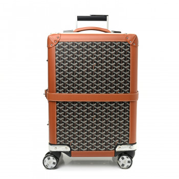 Goyard monogram tan and black roller suitcase