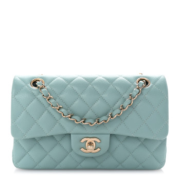 Chanel light blue double flap bag