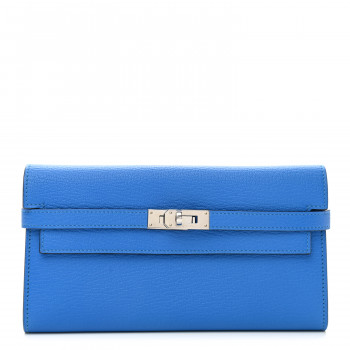 Hermes Kelly wallet in bright blue