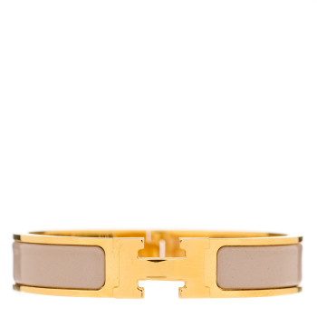 HERMES Enamel Narrow Clic Clac H Bracelet GM Marron Glace