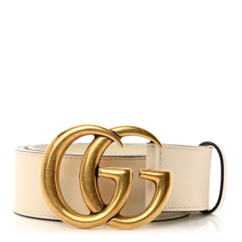 Gucci Double G White leather belt