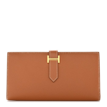  HERMES Epsom Bearn Gusset Wallet Gold