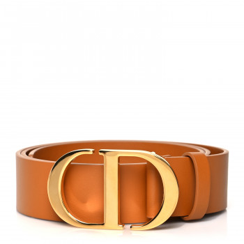 CHRISTIAN DIOR Calfskin 30 Montaigne 35mm Belt 90 Cognac