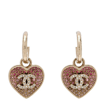 Chanel heart shaped drop earrings