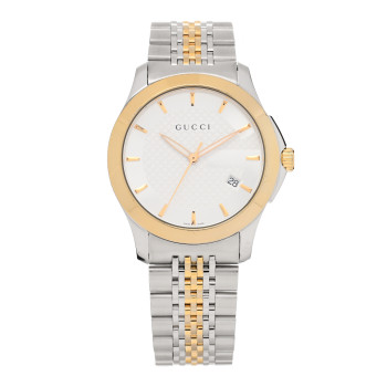 Gucci Stainless Steel 38mm G-Timeless Two Tone Quartz Watch