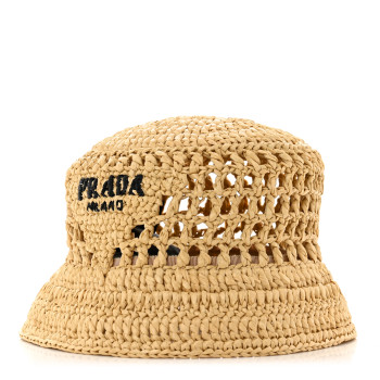 Prada raffia bucket hat