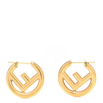 FENDI Metal FF Hoop Earrings Gold