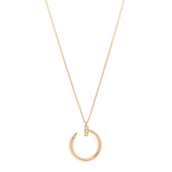 CARTIER 18K Yellow Gold Diamond Juste Un Clou Pendant Necklace