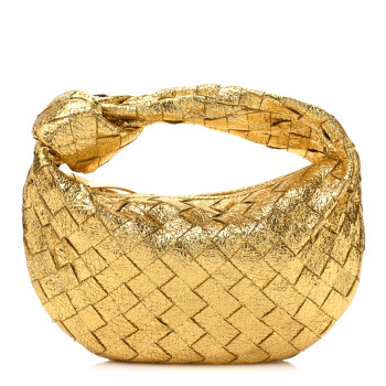 Bottega Veneta Metallic Nappa Intrecciato Mini Jodie Gold