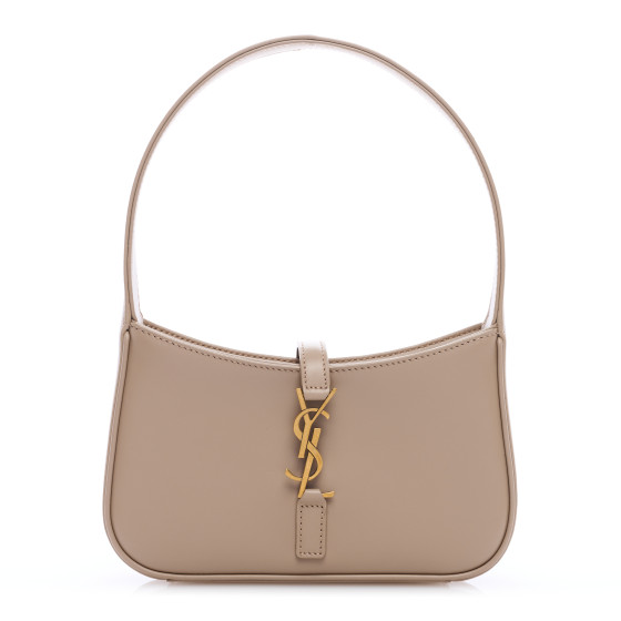 SAINT LAURENT Vegetable Le 5 A 7 Mini Hobo Dark Beige