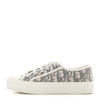 Christian Dior Canvas Oblique Walk'N'Dior Low Top Sneakers in Grey Stone