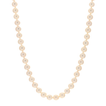 MIKIMOTO 18K White Gold Akoya Pearl 7-7.5mm Strand Necklace 18.5"