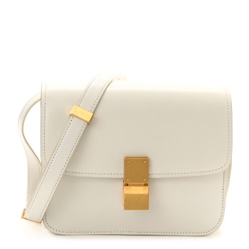 CELINE Box Calfskin Teen Classic Box Flap Bag White