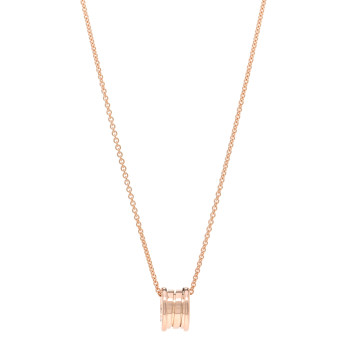  BULGARI 18K Rose Gold B.Zero1 Pendant Necklace