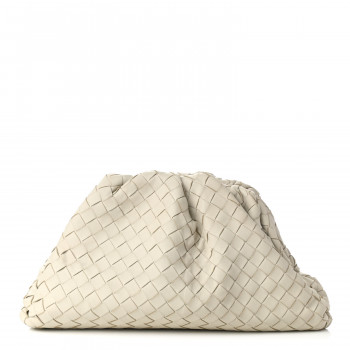  BOTTEGA VENETA Nappa Maxi Intreccio The Pouch Oversized Clutch Plaster