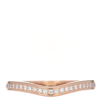 CARTIER 18K Pink Gold Diamond Ballerine Wedding Band Ring 51 5.75